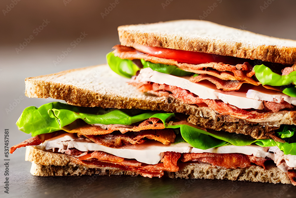 blt sandwich; a tasty breakfast, lunch, or snack; with meat and vegetables blt sandwich; a tasty breakfast, lunch, or snack; with meat and vegetables