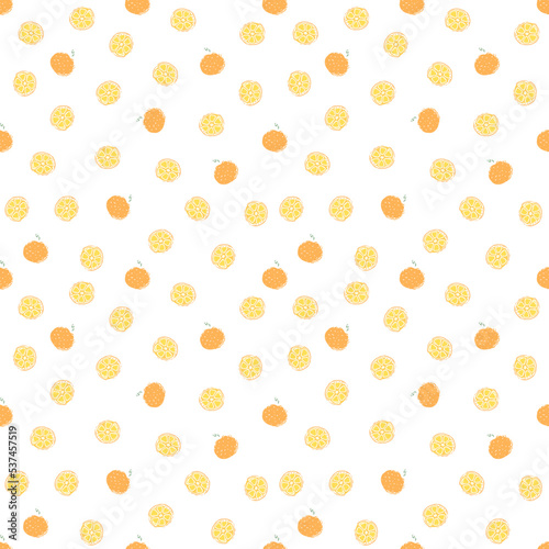 Seamless orange pattern. Colored orange fruit background