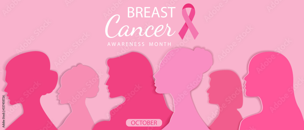 Breast cancer day.World breast cancer awareness month.Pink October.Pink ribbon.