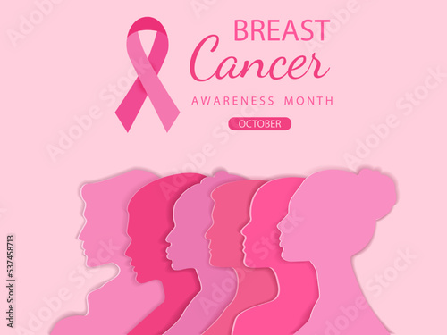 Breast cancer day.World breast cancer awareness month.Pink October.Pink ribbon.