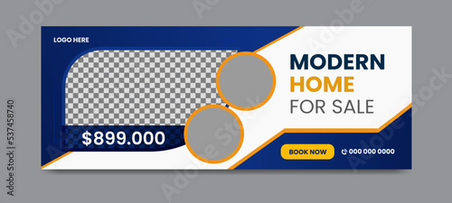 Real estate social media facebook cover banner template