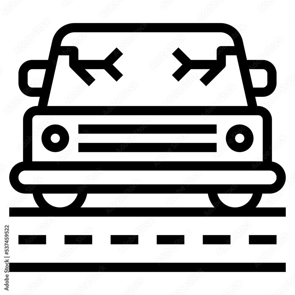 Car Accident_broken glass line icon,linear,outline,graphic,illustration Car Accident_broken glass line icon,linear,outline,graphic,illustration