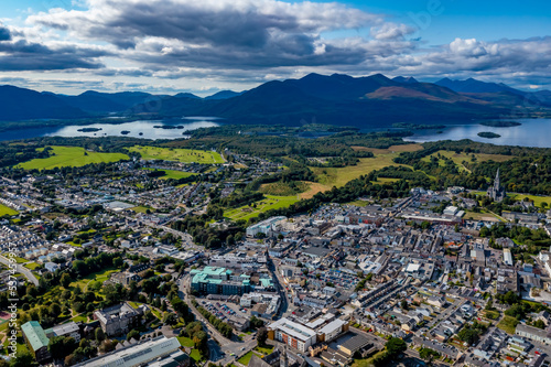 Quadro em tela Killarney in Ireland Aerial View | Drone Pictures of the Town Killarney in Count
