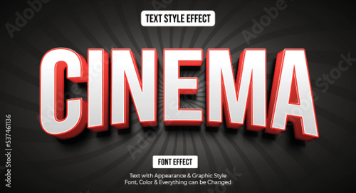 Red Movies text effect, Editable text effect