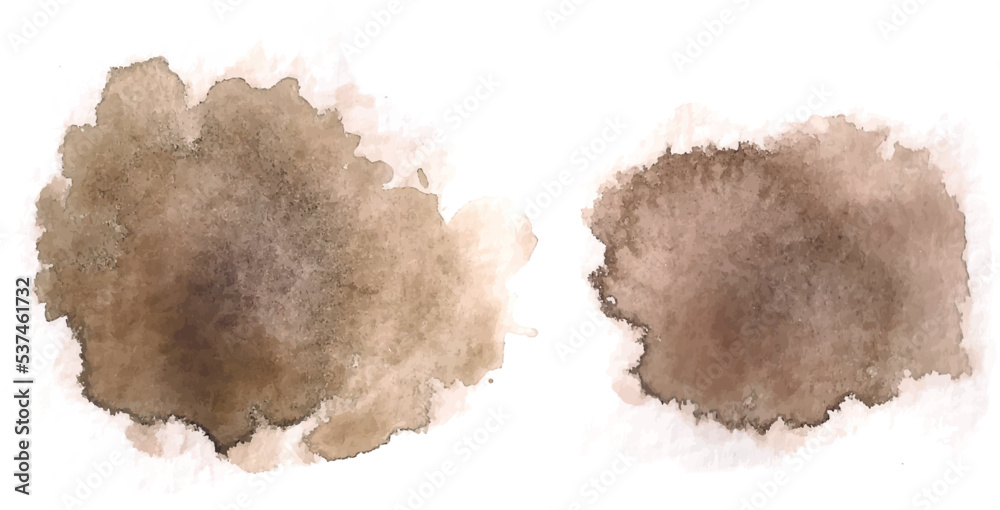 watercolor ground brown on white ground Stock Vector