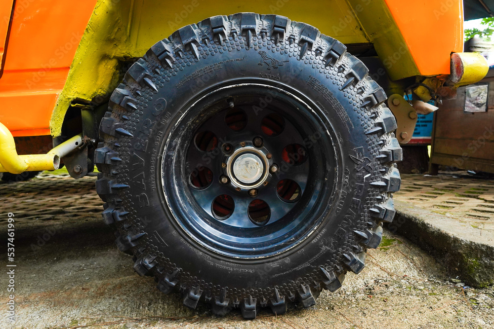 Yogyakarta, Indonesia, May 3, 2022 : Car tires. Tires for offroad. tires are still clean, ready to use Yogyakarta, Indonesia, May 3, 2022 : Car tires. Tires for offroad. tires are still clean, ready to use