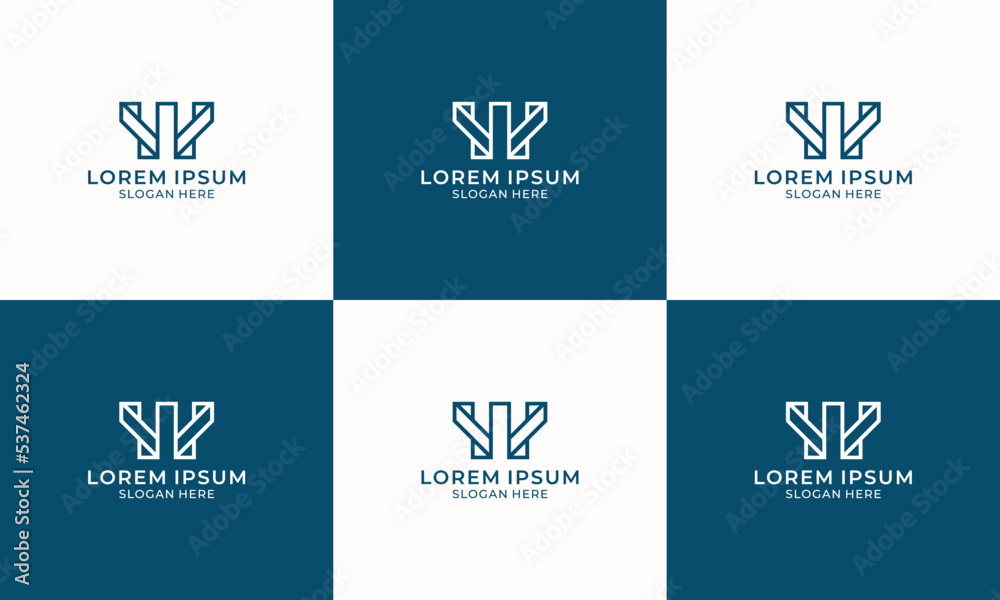 Fototapeta premium W letter logo. Alphabet logotype vector design.