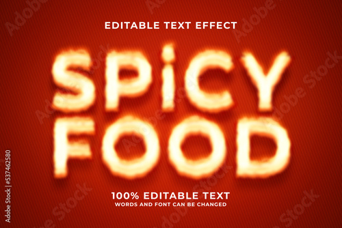 Spicy food editable text effect with fire effect