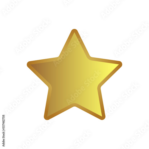 Gold star PNG. Flat illustration.