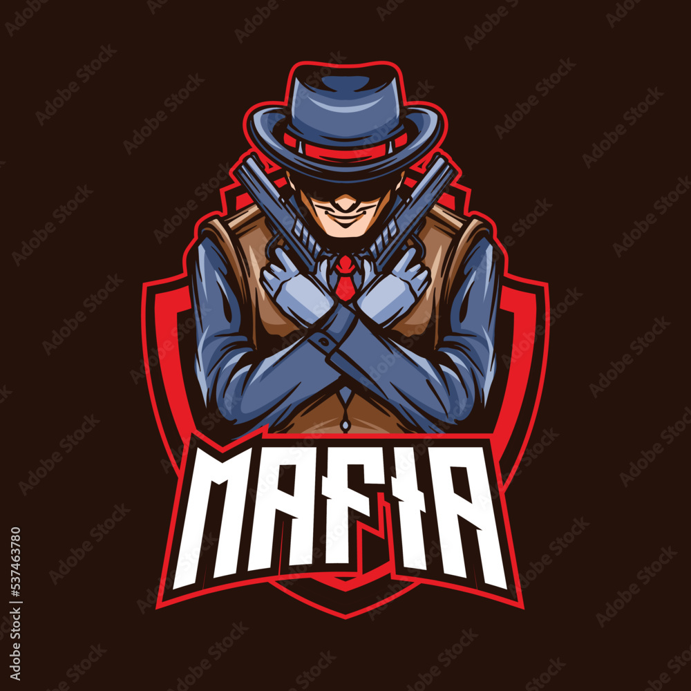 Mysterious Mafia Mascot Logo Illustration