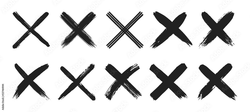 Free Vector  Hand drawn stroke check mark and cross set