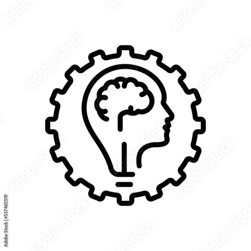 Black line icon for capabilities