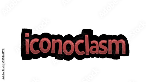 White screen animation video written ICONOCLASM photo