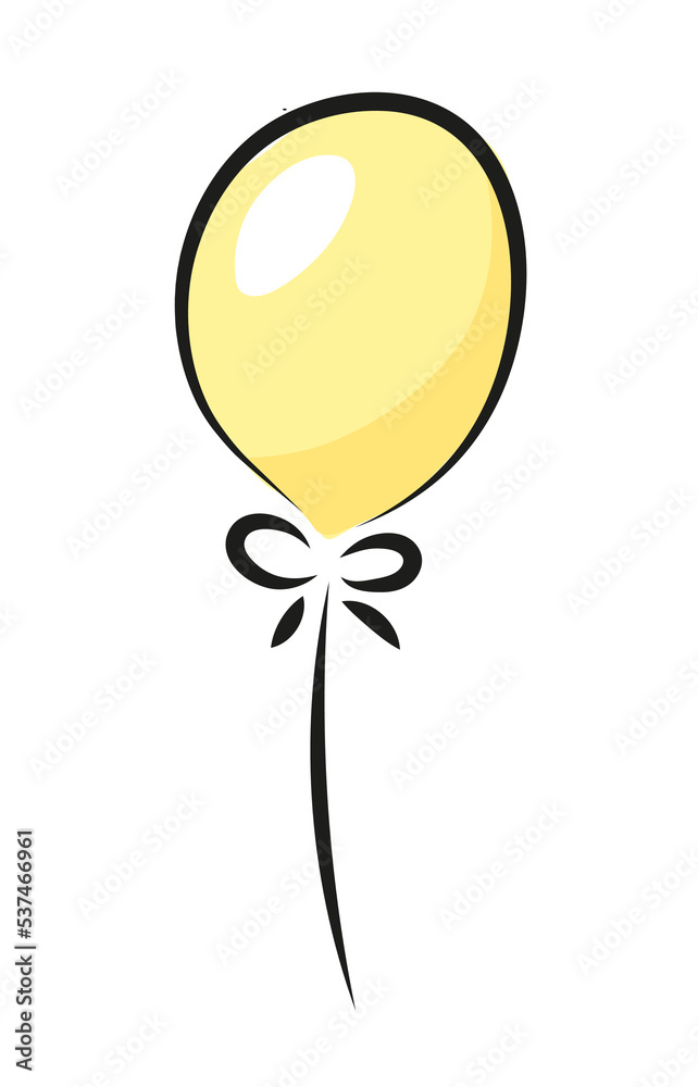 Żółty balon ilustracja - obrazy, fototapety, plakaty 