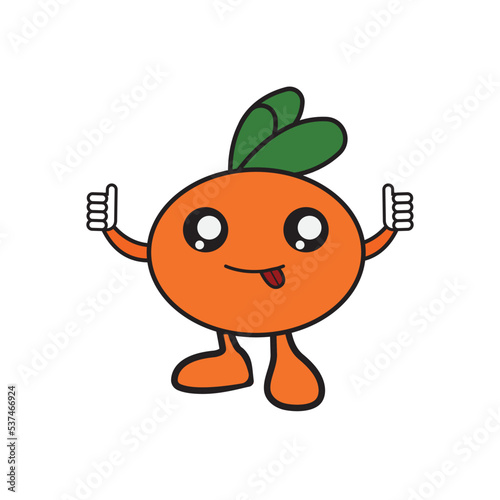 orange mascoot vector illustration of a cartoon character. photo