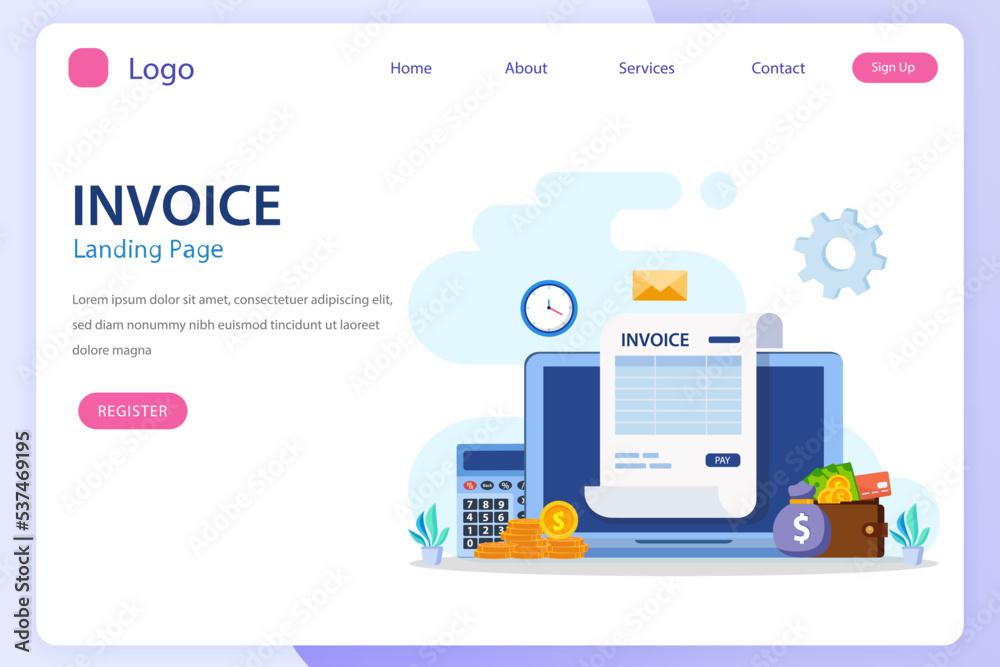 Online digital invoices concept vector. Sending and Receiving Payment using Electronic Invoice. Online digital invoices concept vector. Sending and Receiving Payment using Electronic Invoice.