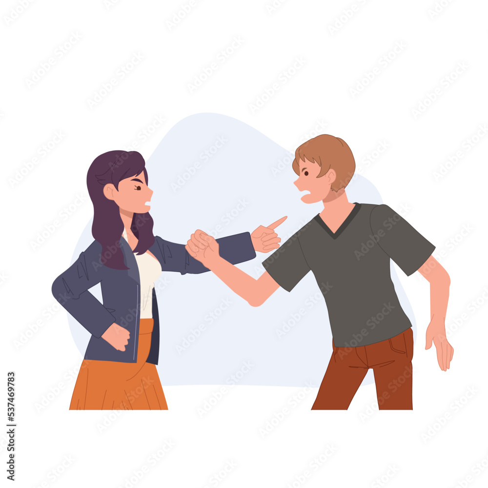 Couple people yell ,angry husband wife fight aggressive, man woman yelling. Argument. vector illustrataion Couple people yell ,angry husband wife fight aggressive, man woman yelling. Argument. vector illustrataion