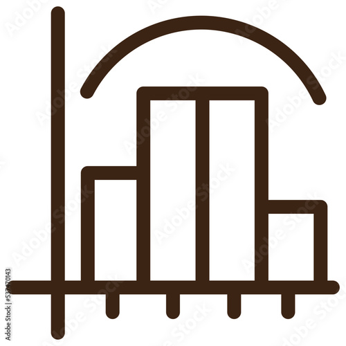 histogram data analysis outline icon