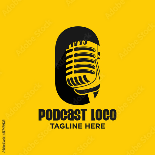 Letter C Podcast Logo Design Template Inspiration, Vector Illustration.