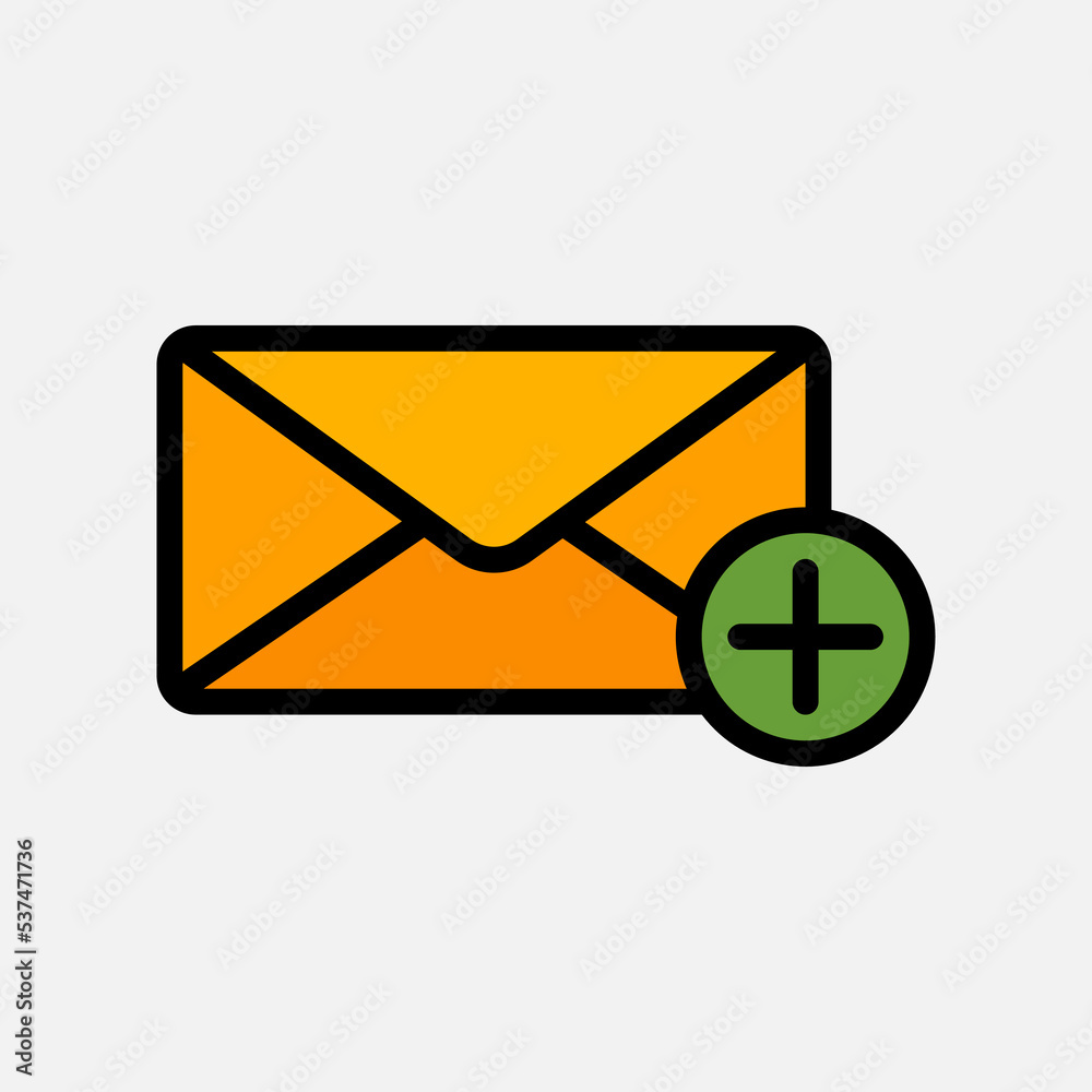 New email icon in filled line style, use for website mobile app presentation New email icon in filled line style, use for website mobile app presentation