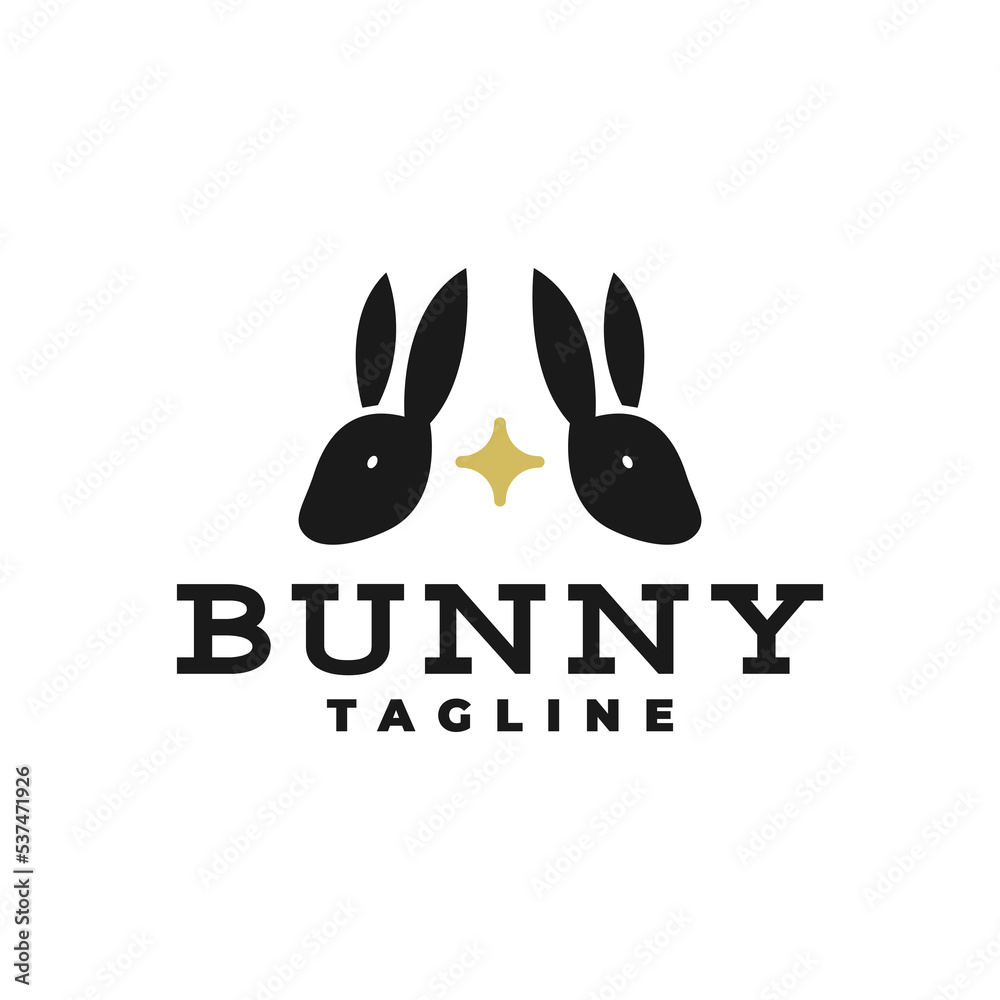 Fototapeta premium illustration of a two rabbit head. good for any business related to animal or pet