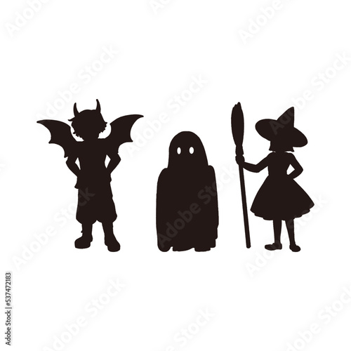 Bild auf Leinwand ハロウィーンのシルエットのイラスト素材
