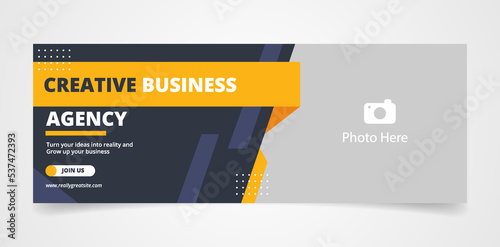 yellow and black modern business web banner template design