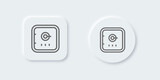 Safe box line icon in neomorphic design style. Saving signs vector illustration.