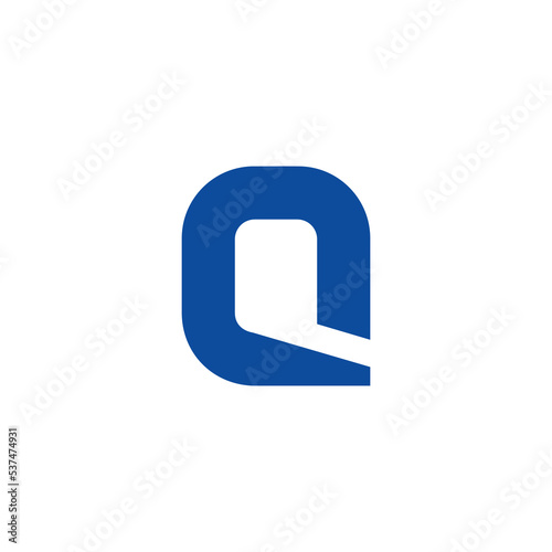 letter q c abstract simple geometric logo vector