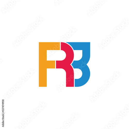 letter frb simple geometric colorful logo vector