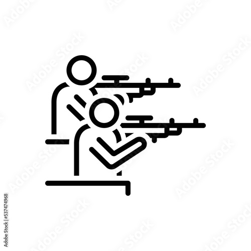 Black line icon for shooting 