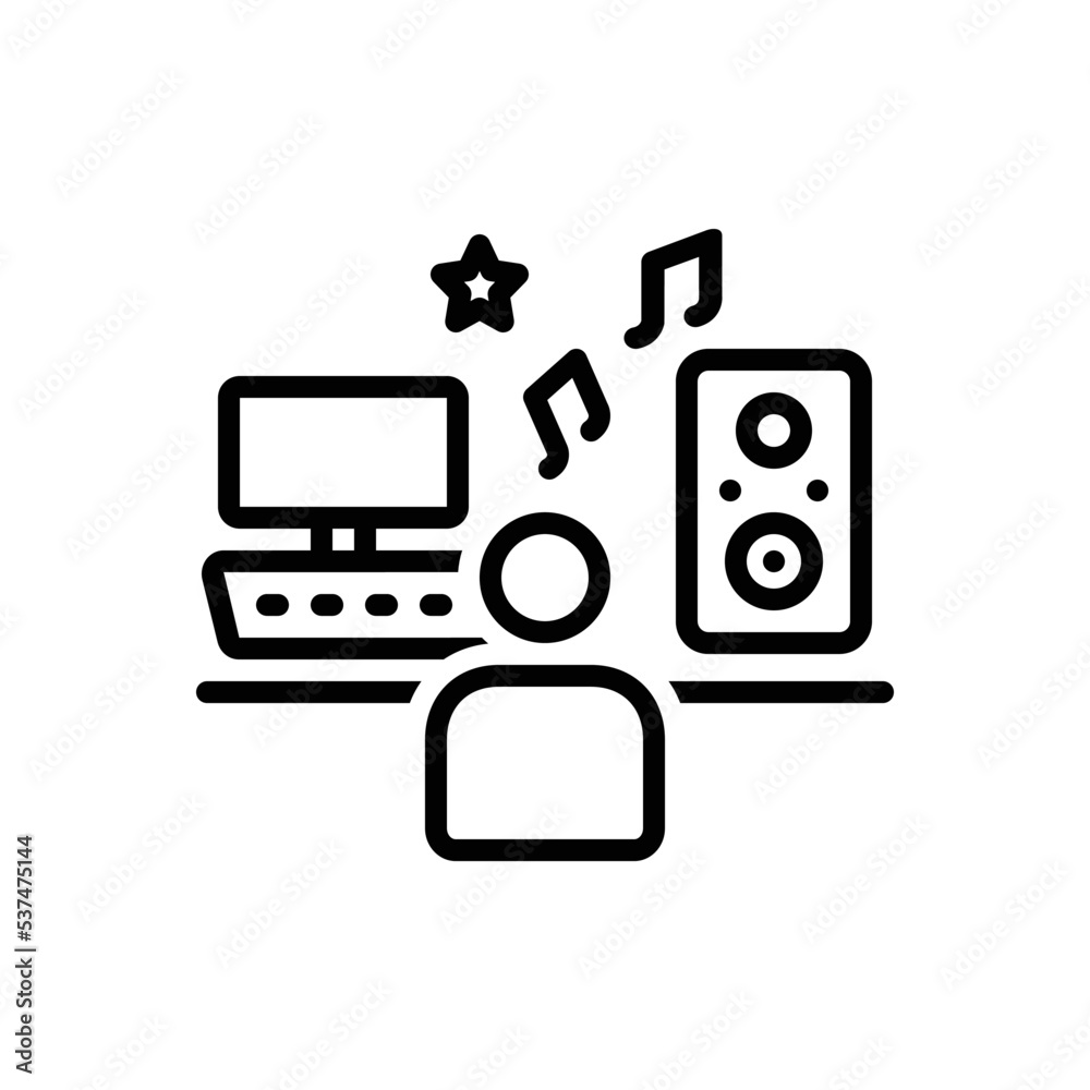 Black line icon for composer