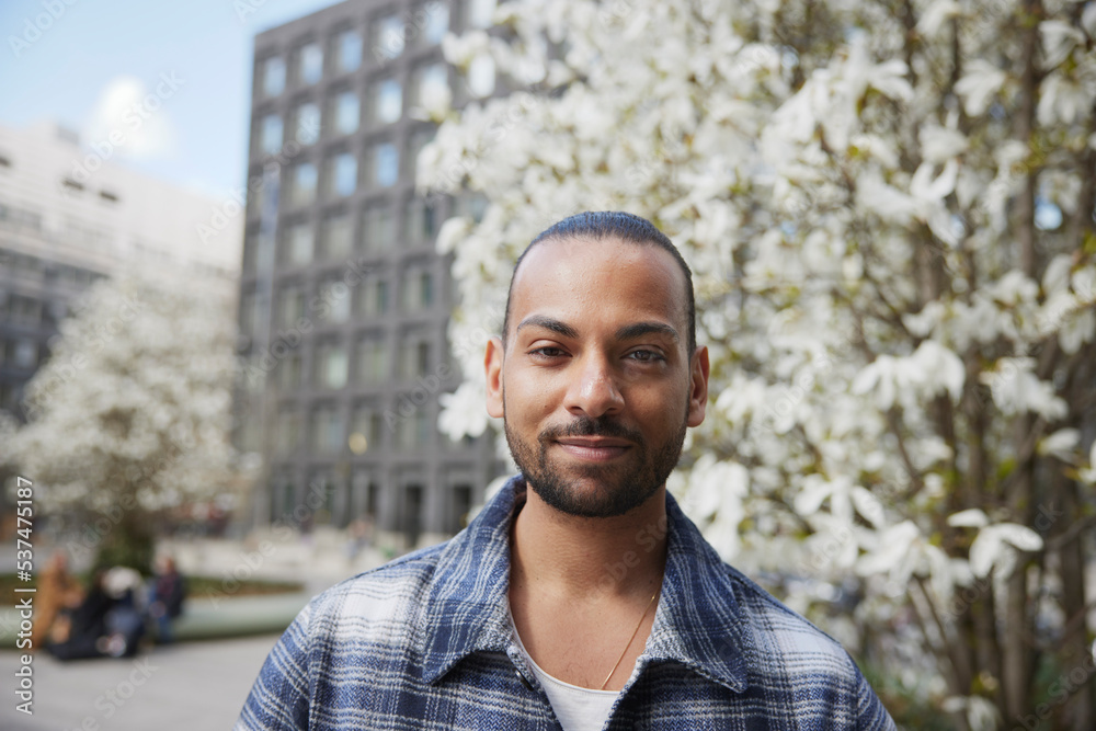 Portrait of smiling man looking at camera