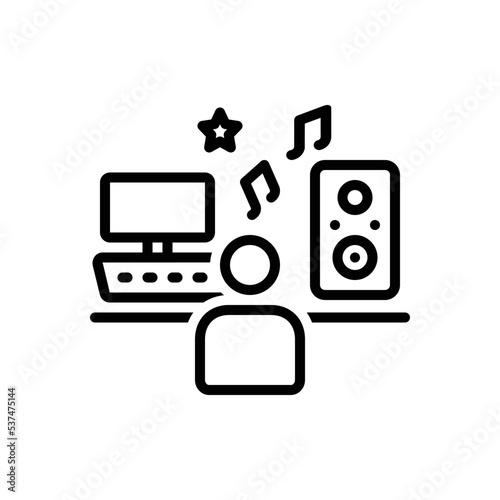 Black line icon for composer