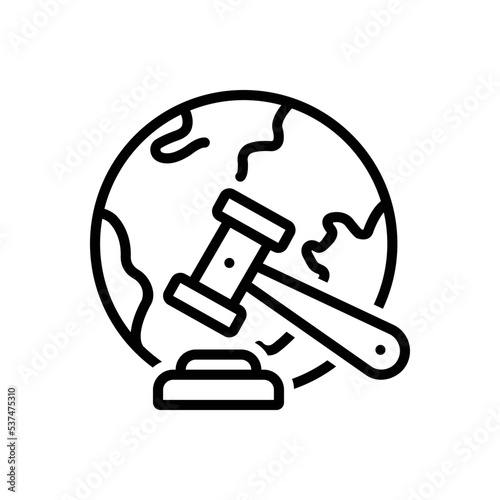 Black line icon for jurisdiction