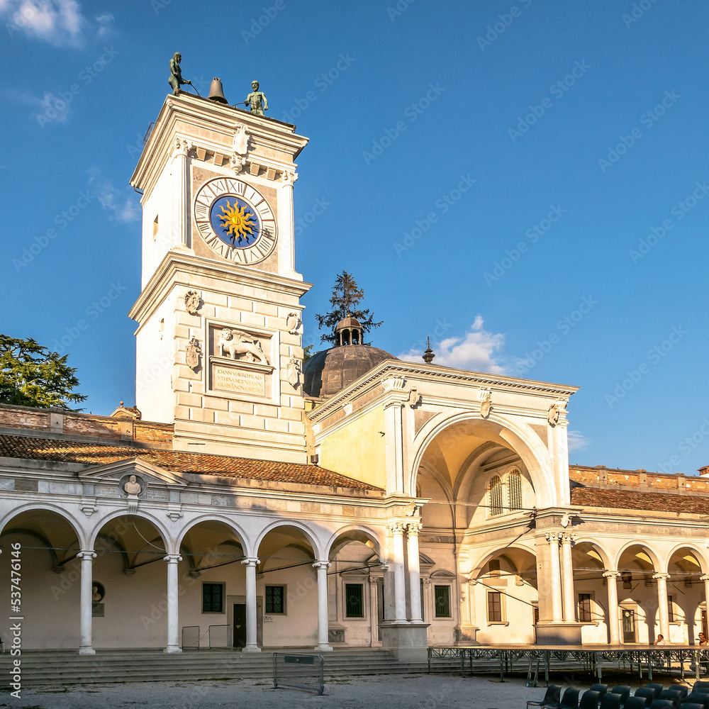 View at the Clock tower of Liberty place (Loggia of San Giovanni) in Udine, Italy