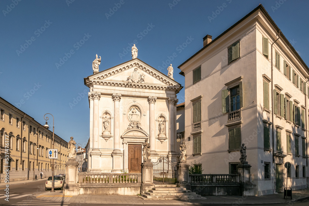 View at the Church of Saint Antonio in the streets of Udeine - Italy