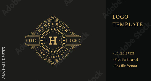 Luxury Monogram Logo Design Vector Template