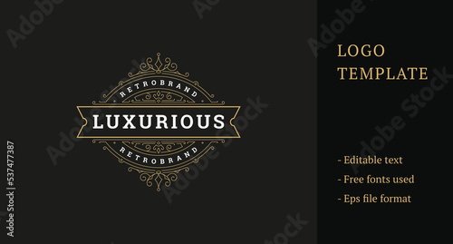 Luxury Ornament Royal Logo Template Design