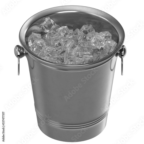 3d rendering illustration of an ice bucket
