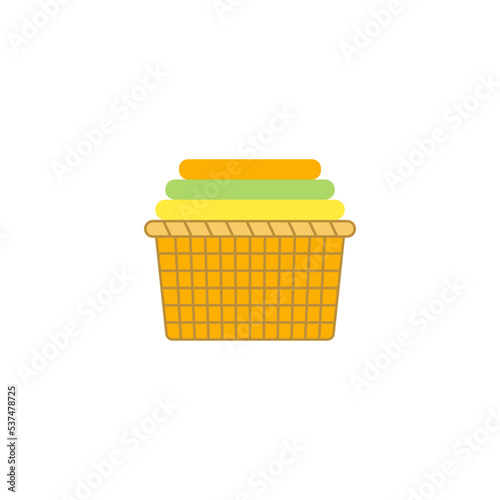 Basket clean cloth icon in color, isolated on white background 