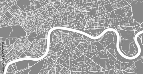 Layered editable vector illustration outline of London city map.