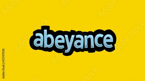 Yellow screen animation video written ABEYANCE photo