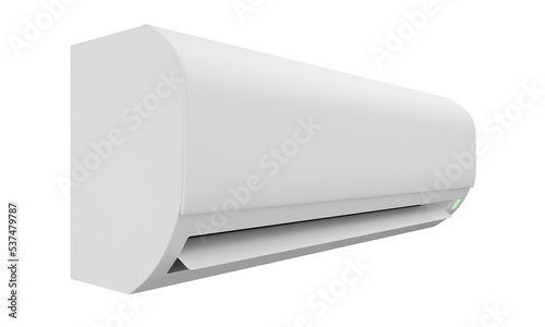 the indoor unit of the air conditioner from the left side of the transparent background 3d