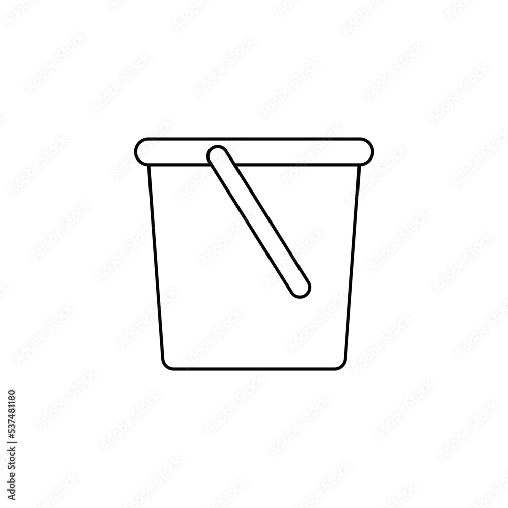 Bucket icon in color, isolated on white background Bucket icon in color, isolated on white background