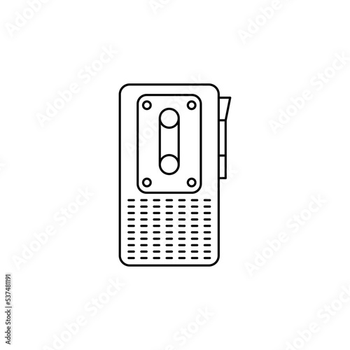 Dictaphone, voice recorder icon in line style icon, isolated on white background