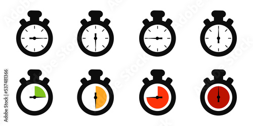 Colorful Timer Icons Set - Different Isolated Illustrations