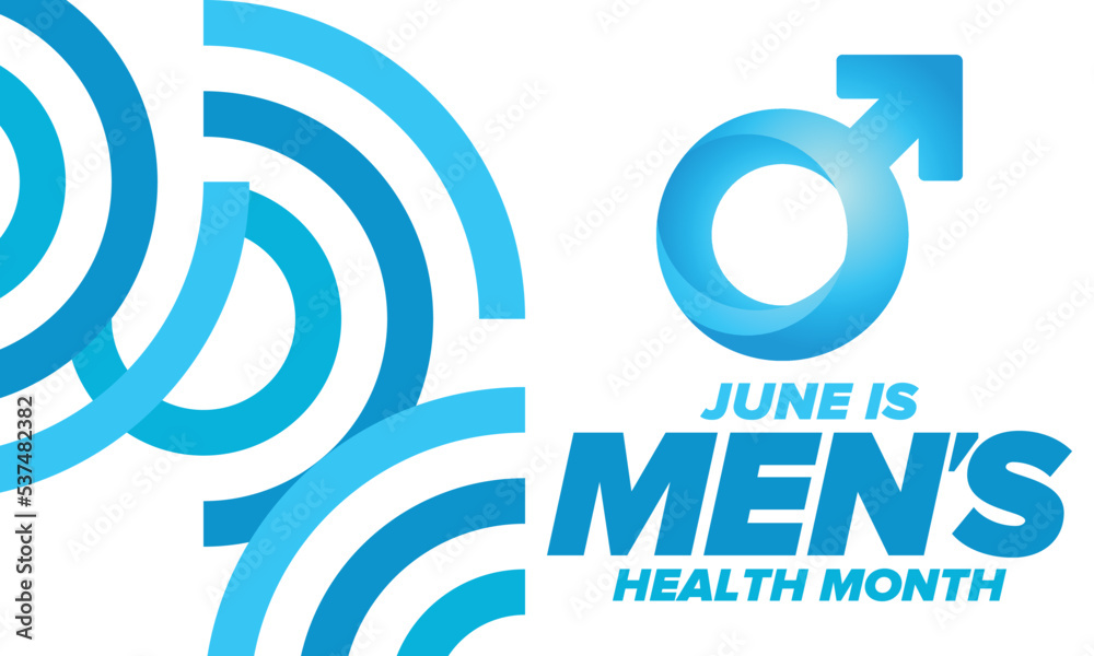 National Men's Health Month in June. Health education program. Celebrated annual in United States. Medical concept. Care and health. Poster, card, banner and background. Vector illustration National Men's Health Month in June. Health education program. Celebrated annual in United States. Medical concept. Care and health. Poster, card, banner and background. Vector illustration