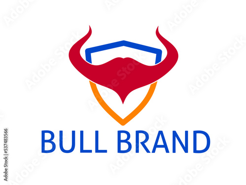 bull logo in a shield with a simple design