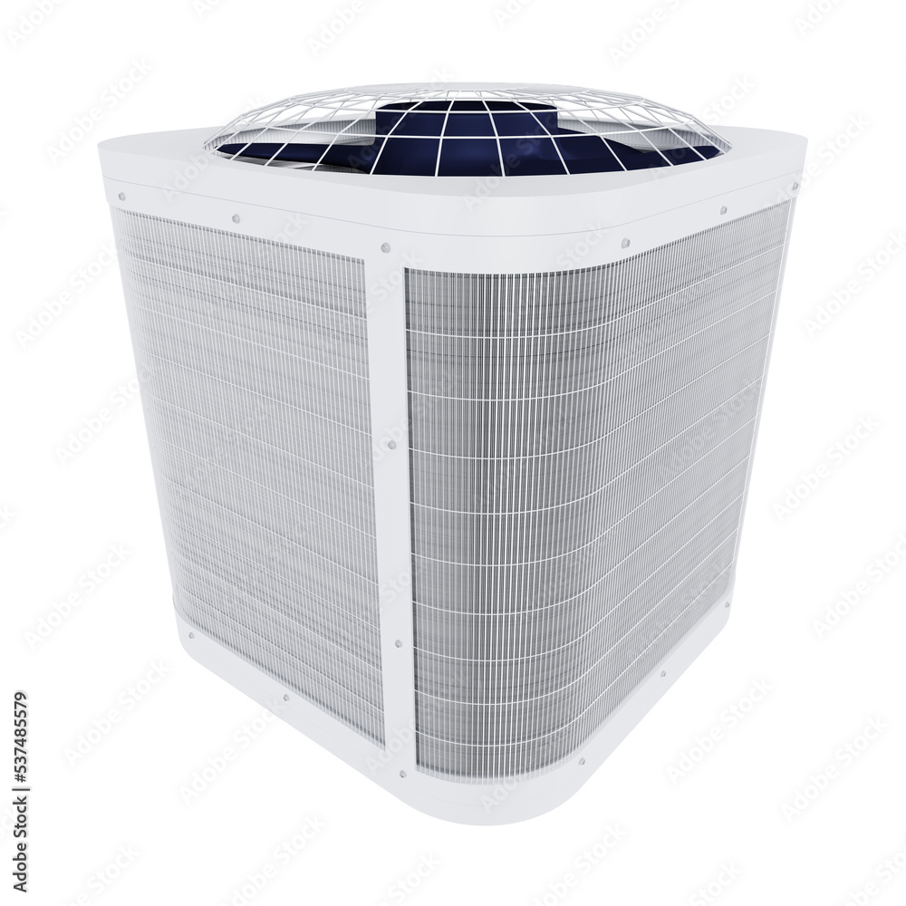 outdoor air conditioner unit without background 3d Stock Illustration
